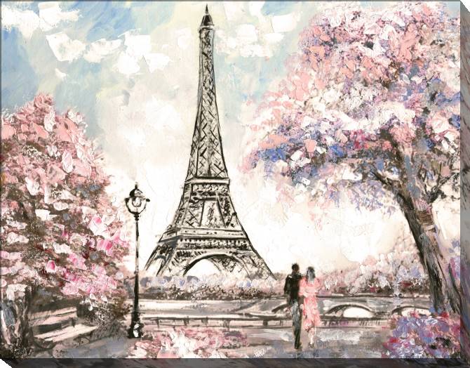 Купить и печать на заказ Картины Нежный Парижский пейзаж