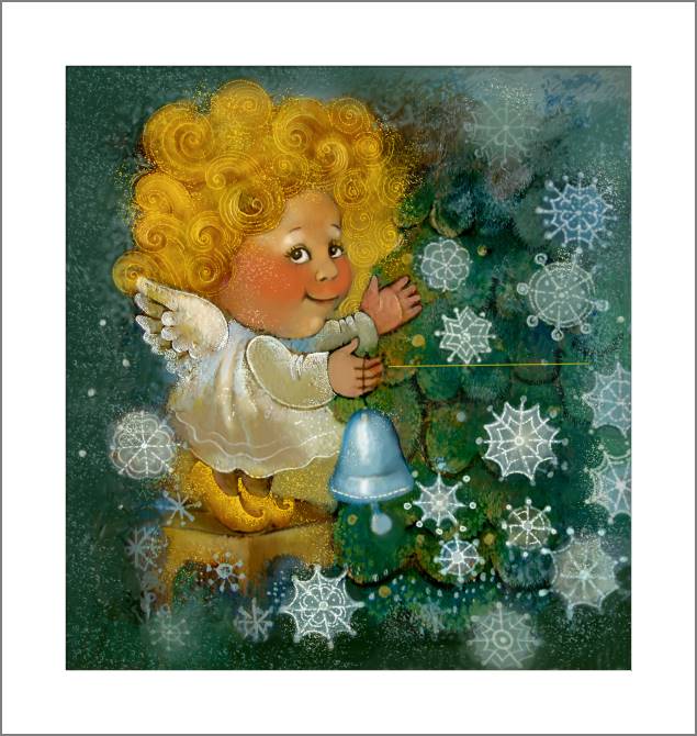 Купить и печать на заказ Картины Ангел и снежинки