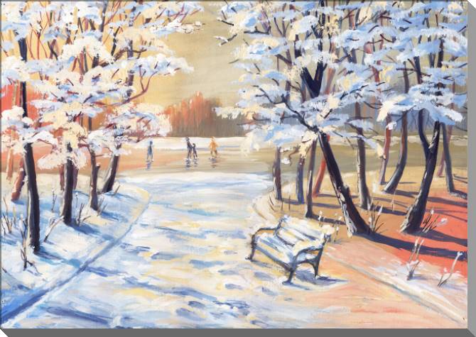 Купить и печать на заказ Картины Зима в парке