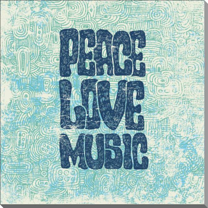 Купить и печать на заказ Картины Peace love music