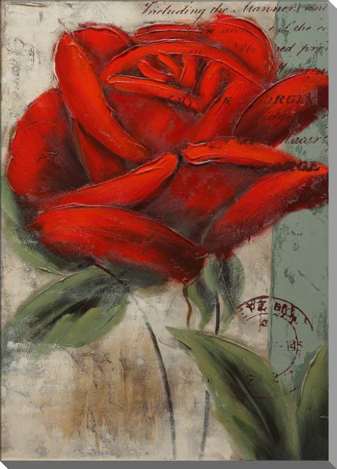 Купить и печать на заказ Картины Большая красная роза