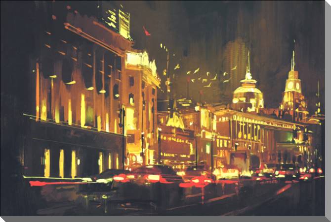 Картины Shanghai night digital painting