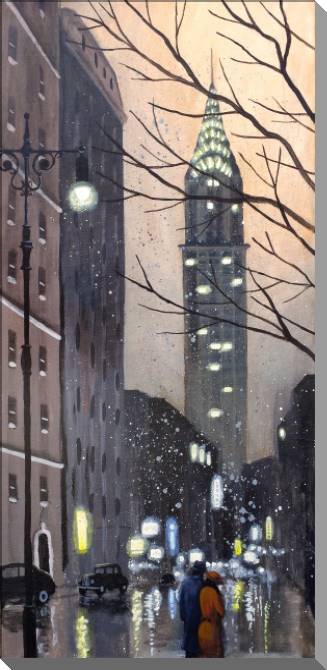 Купить и печать на заказ Картины Дождливый Нью-Йорк 1930-х годов