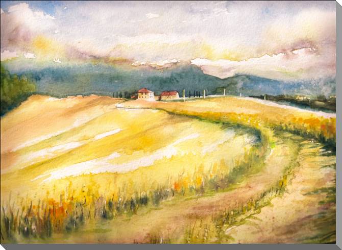 Картины Tuscan hills watercolor