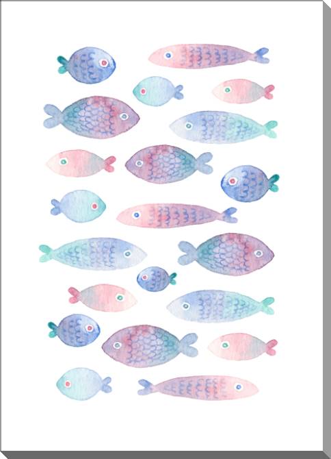 Купить и печать на заказ Картины Акварельные рыбки