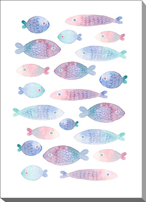 Купить и печать на заказ Картины Акварельные рыбки