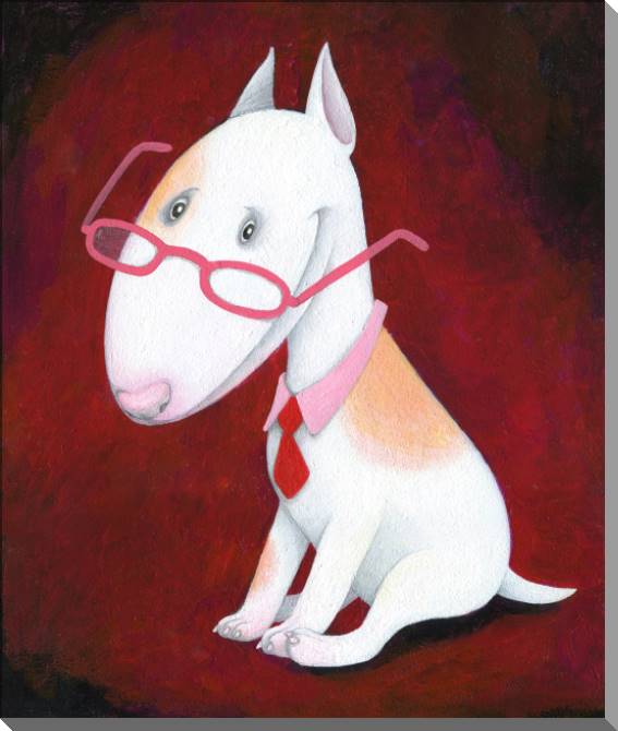 Купить и печать на заказ Картины Белый пес в очках