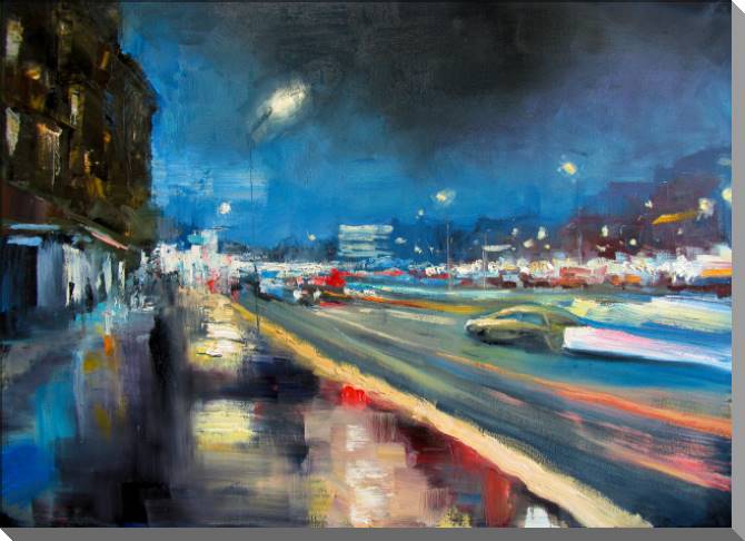 Картины Night city painting