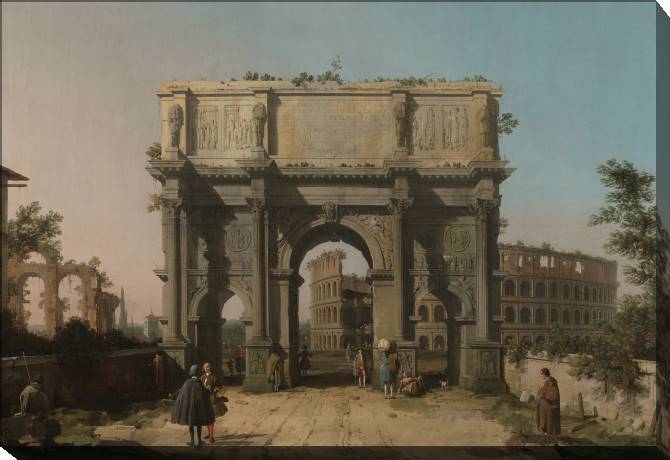 Купить и печать на заказ Картины Вид на арку Константина с Колизеем