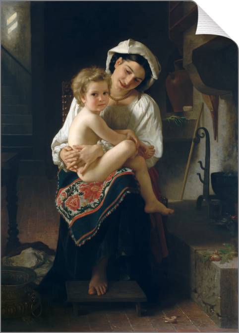 Купить и печать на заказ Картины Молодая мать с ребенком