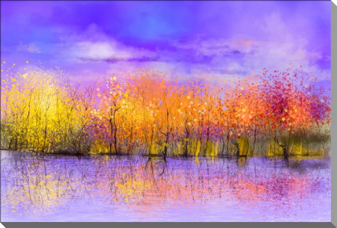 Картины Autumn forest background