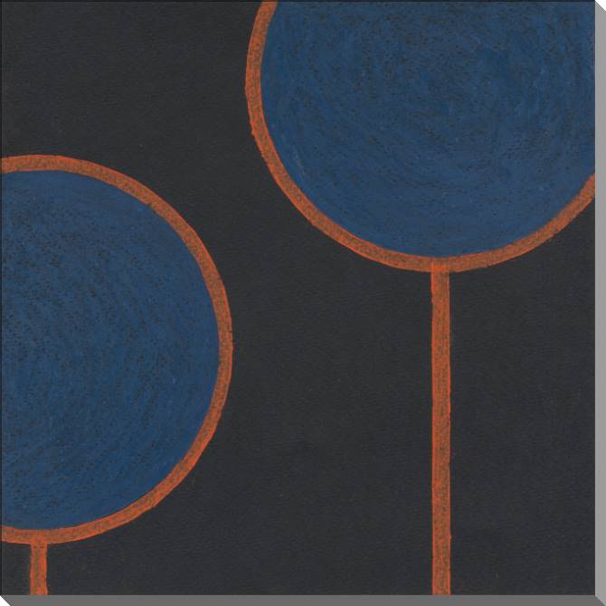 Купить и печать на заказ Картины Абстракция в минимализме с синими кругами