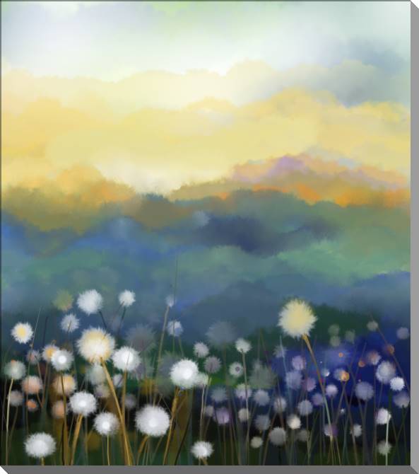 Картины Dandelions on the meadow