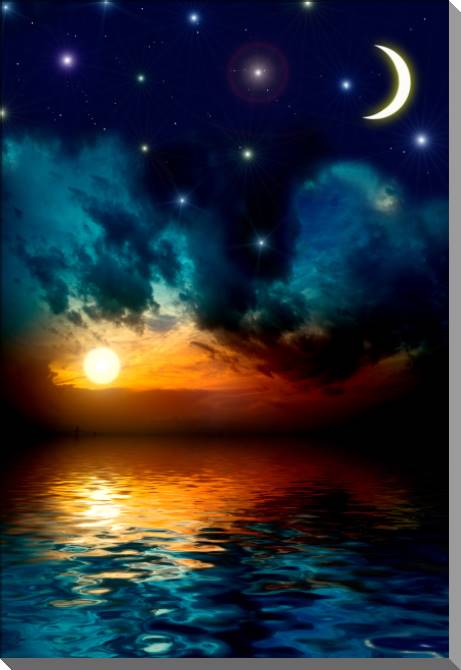 Купить и печать на заказ Картины Красивое ночное небо с множеством звезд