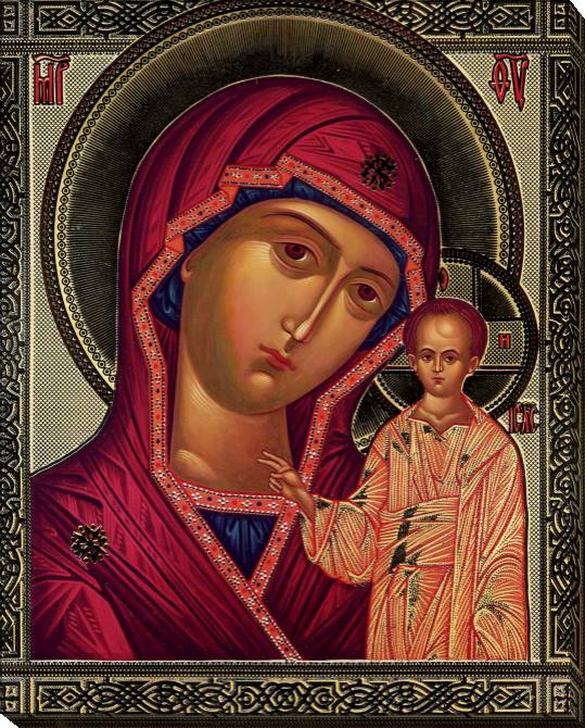 Купить и печать на заказ Картины Казанская икона Божией Матери