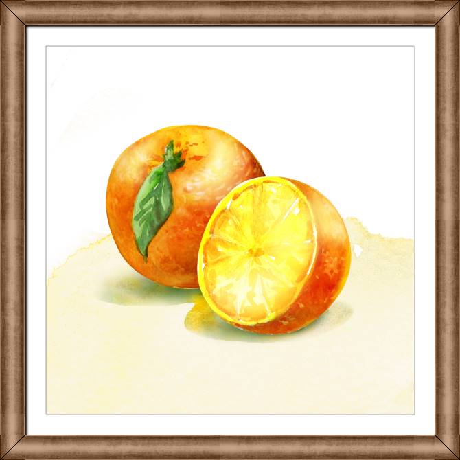 Купить и печать на заказ Репродукции картин Апельсины акварель