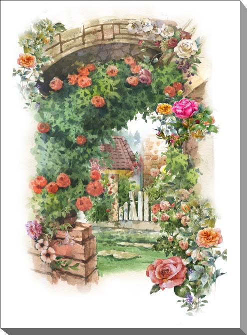Купить и печать на заказ Картины Арка и розы