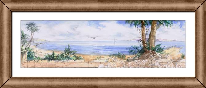 Купить и печать на заказ Репродукции картин Эскиз панорама моря