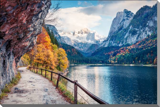 Купить и печать на заказ Картины Живописный утренний вид на Австрийские Альпы