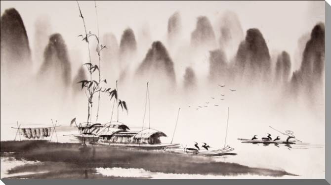 Картины Chinese landscape in Sepia