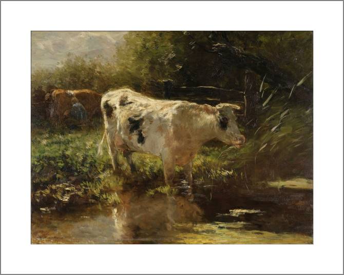 Купить и печать на заказ Картины Корова возле канавы