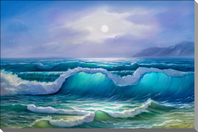 Купить и печать на заказ Картины Бирюзовые морские волны