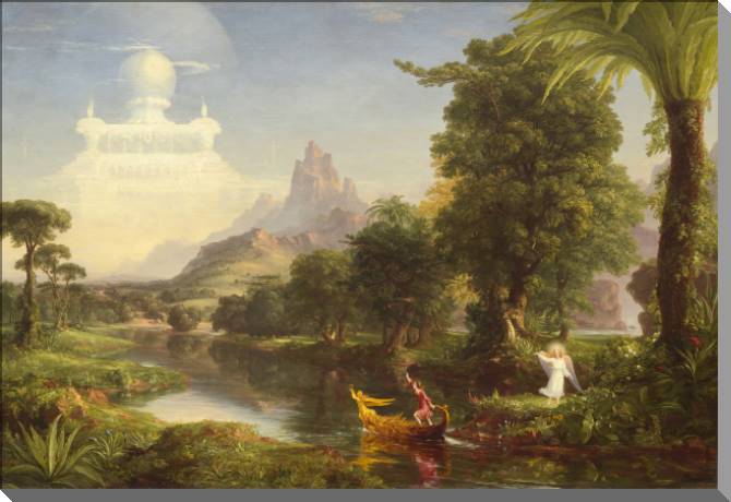 Paintings The voyage of life: Childhood (Thomas Cole)