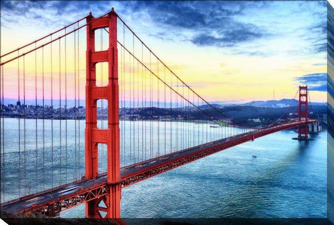 Купить и печать на заказ Картины Знаменитый мост Золотые Ворота, Сан-Франциско