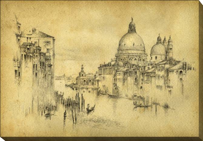 Купить и печать на заказ Картины Карандашный рисунок Венеции