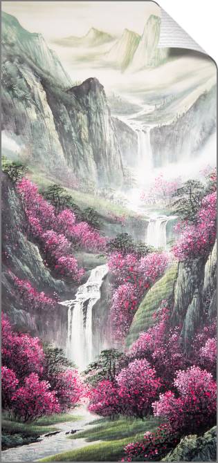 Купить и печать на заказ Картины Китайский пейзаж с водопадом