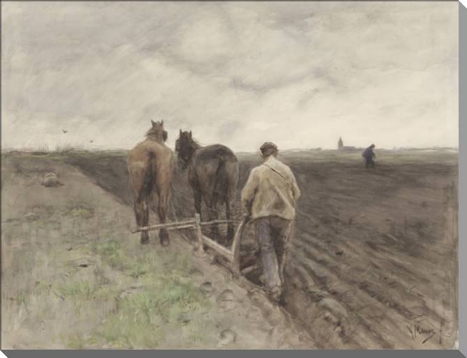 Картины Plowing farmer (Anton Mauve)