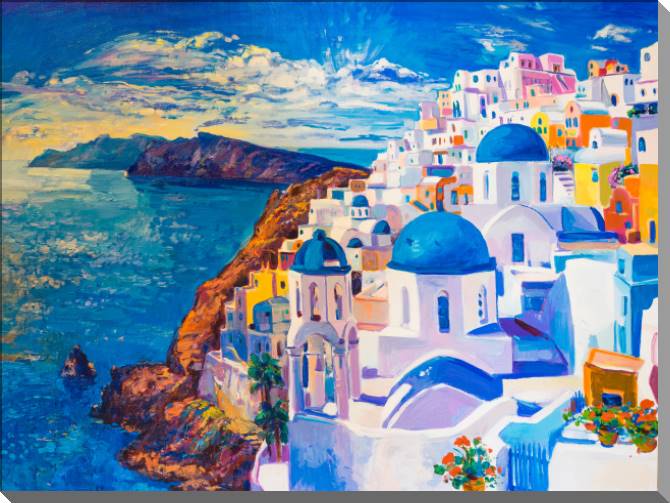 Купить и печать на заказ Картины Живописный греческий пейзаж