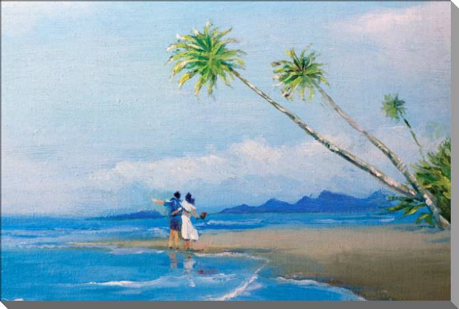Картины Couple on deserted beach