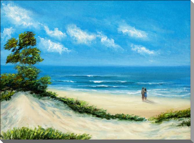 Купить и печать на заказ Картины Влюбленная пара на пляже