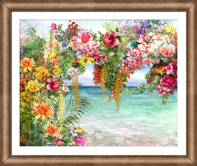 Купить и печать на заказ Репродукции картин Весенние цветы у моря