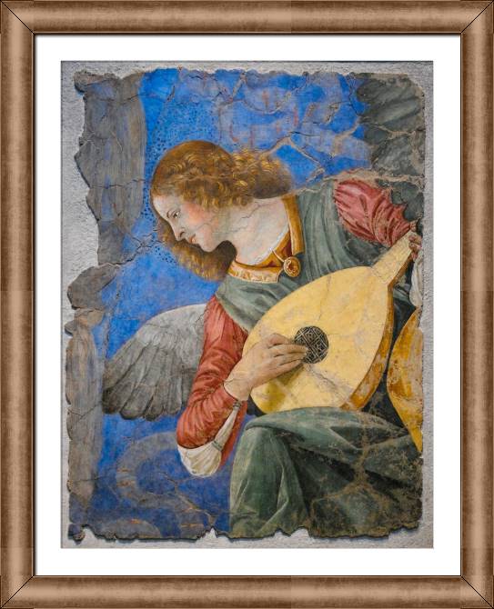 Купить и печать на заказ Репродукции картин Ангел играет на инструменте фреска