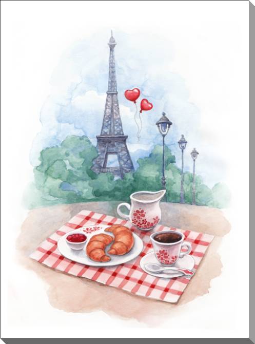 Картины French still life watercolor