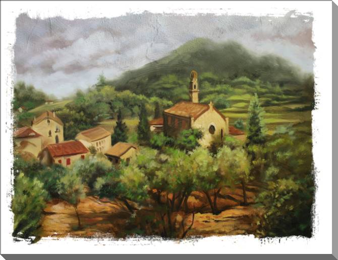 Купить и печать на заказ Картины Европейская деревня