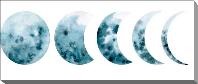 Купить и печать на заказ Картины Акварельные фазы луны