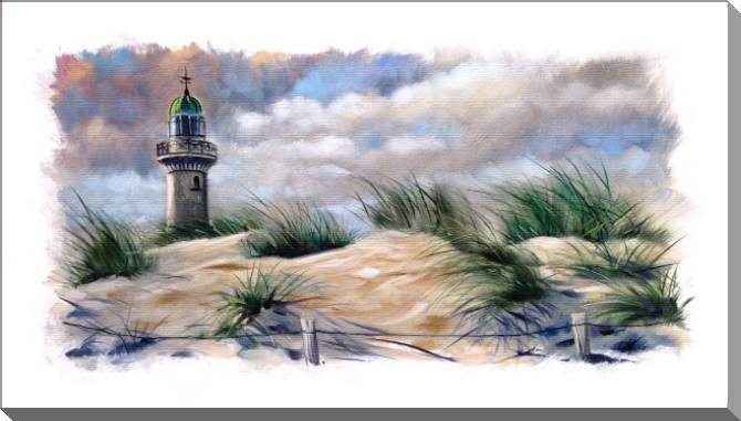 Картины Beach dunes and the lighthouse